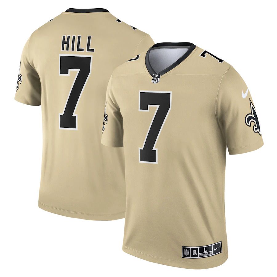 Men New Orleans Saints #7 Taysom Hill Nike Gold Inverted Legend NFL Jersey->new orleans saints->NFL Jersey
